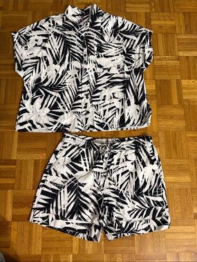 Tommy Hilfiger Black/White Tropical Print Set